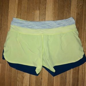 Lululemon blue and green shorts